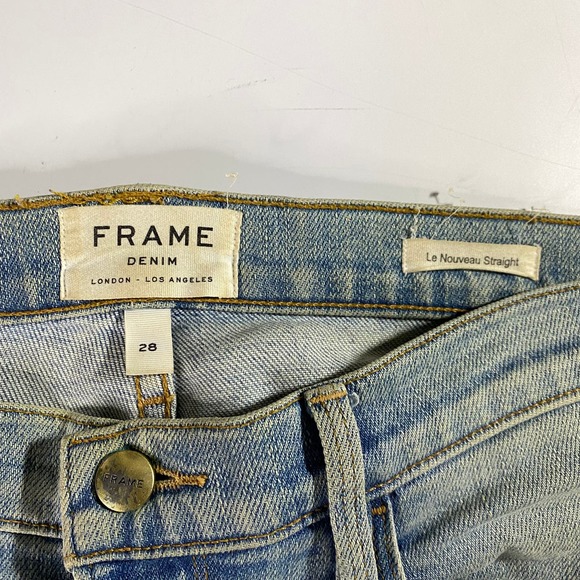 Frame La Nouveau Straight Jeans Ankle Fringe Hem Women's 28 - Picture 3 of 7